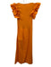 Ulla Johnson Size S Orange Cotton Zip Close Jersey Ruffles Leg Slit Dress Orange / S