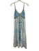 Loveshackfancy Size 8 Blue & White Cotton V Neck Lace Floral Maxi Dress Blue & White / 8