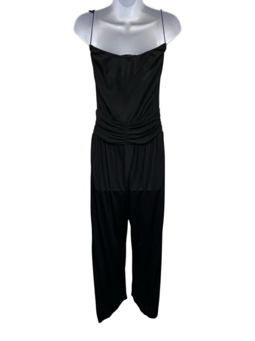 Louis Vuitton Size 36 Black Viscose V Neck Tie Shoulder Wide Leg Jumpsuit Black / 36