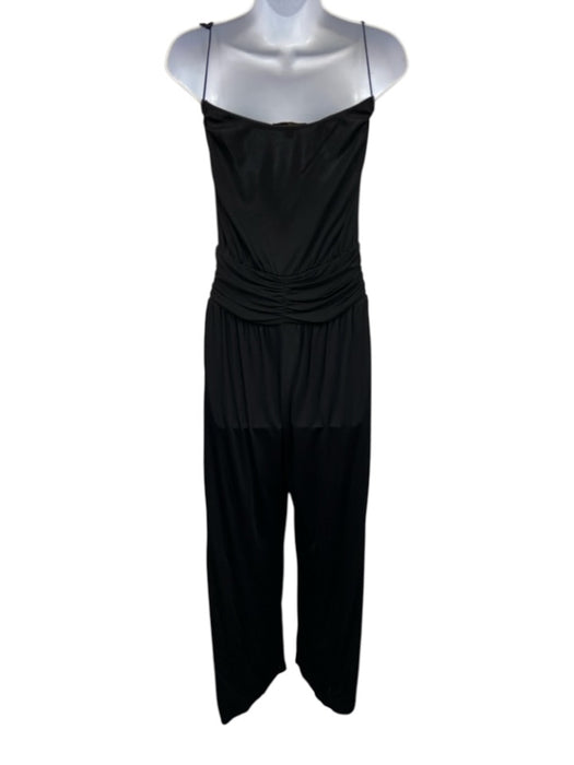 Louis Vuitton Size 36 Black Viscose V Neck Tie Shoulder Wide Leg Jumpsuit Black / 36