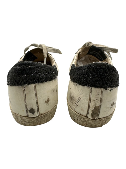 Golden Goose Shoe Size 40 White & Multi Leather Lace Up Glitter Star Motif Shoes White & Multi / 40