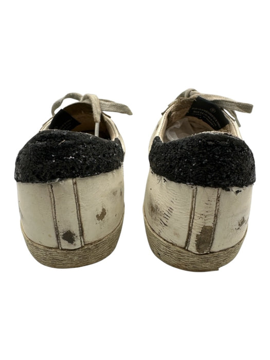 Golden Goose Shoe Size 40 White & Multi Leather Lace Up Glitter Star Motif Shoes White & Multi / 40