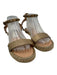 Valentino Garavani Shoe Size 40 Gold Leather Studded Open Toe Espadrille Sandals Gold / 40