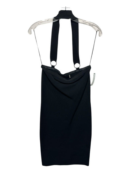 Elie Tahari Size Small Black Viscose Blend Strapless Neck Detail Knit Midi Dress Black / Small