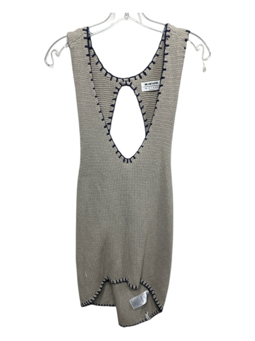 ONE X ONETEASPOON Size Large Taupe & Blue Cotton Blend Sleeveless Knit Top Taupe & Blue / Large
