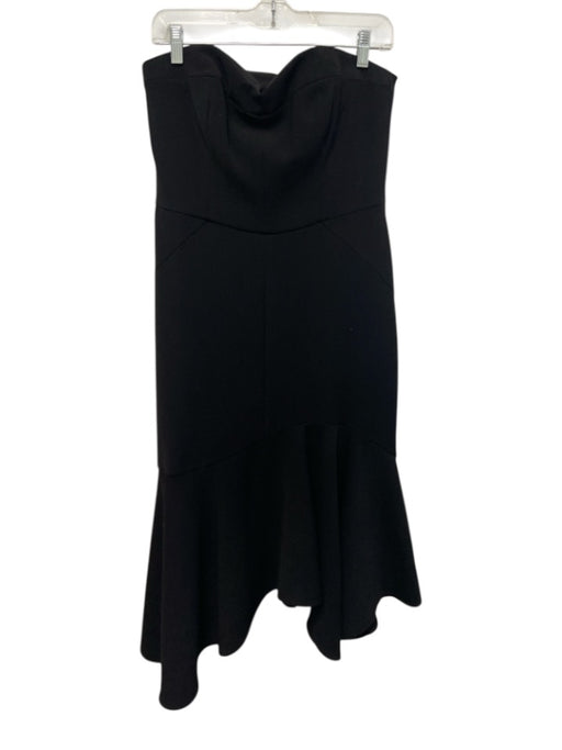 Halston Size 8 Black Polyester Sweetheart Neckline Sleeveless Zip Close Dress Black / 8