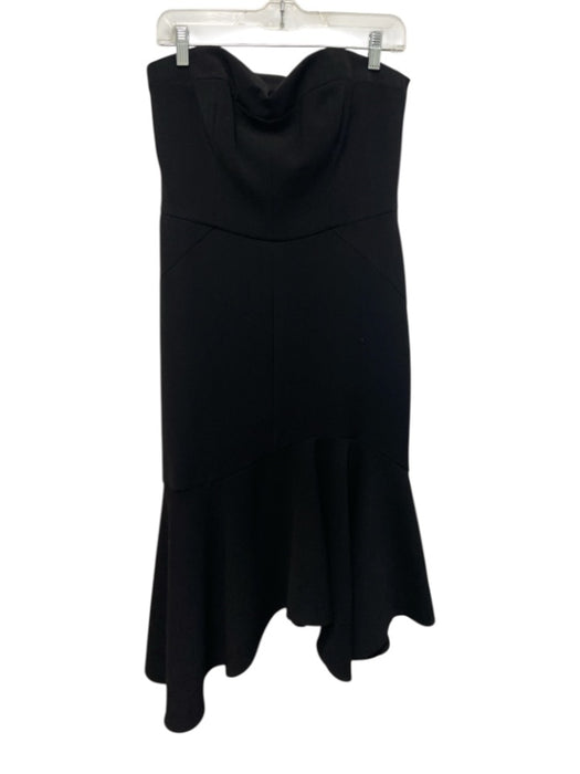Halston Size 8 Black Polyester Sweetheart Neckline Sleeveless Zip Close Dress Black / 8
