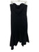 Halston Size 8 Black Polyester Sweetheart Neckline Sleeveless Zip Close Dress Black / 8