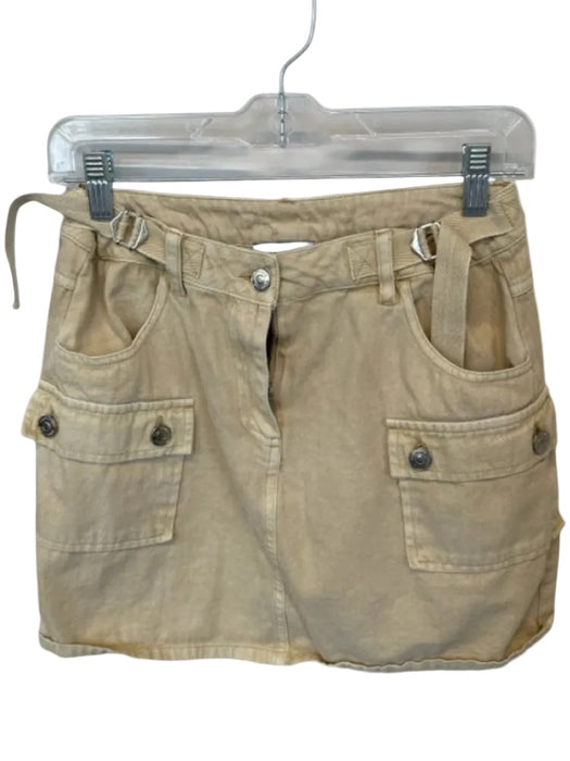 Steve Madden Size S Khaki Cotton Pockets Belt Skirt Khaki / S