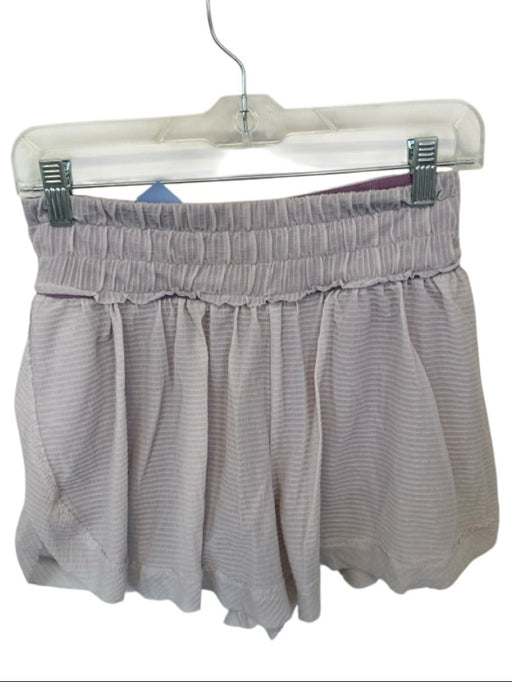 Free People Size S Lilac Nylon Rouched Athleisure Shorts Lilac / S