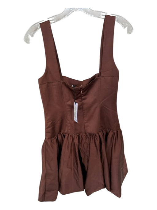 We Wore What Size 8 Brown Polyester Sleeveless Bubble Skirt Mini Dress Brown / 8