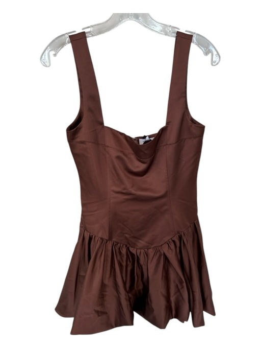 We Wore What Size 8 Brown Polyester Sleeveless Bubble Skirt Mini Dress Brown / 8