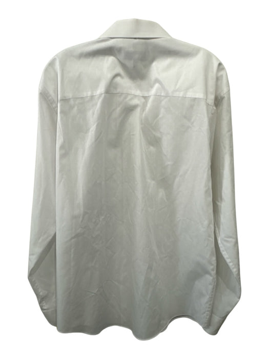 Yves Saint Laurent Size 15 White Cotton Blend Long Sleeve Button Front Top White / 15