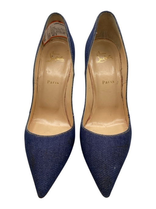 Christian Louboutin Shoe Size 40.5 Blue & White textile upper Denim Pumps Blue & White / 40.5