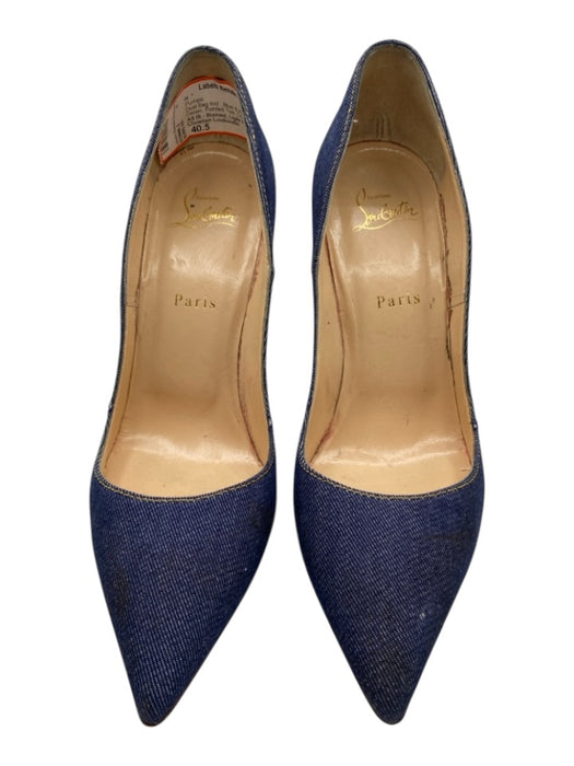 Christian Louboutin Shoe Size 40.5 Blue & White textile upper Denim Pumps Blue & White / 40.5