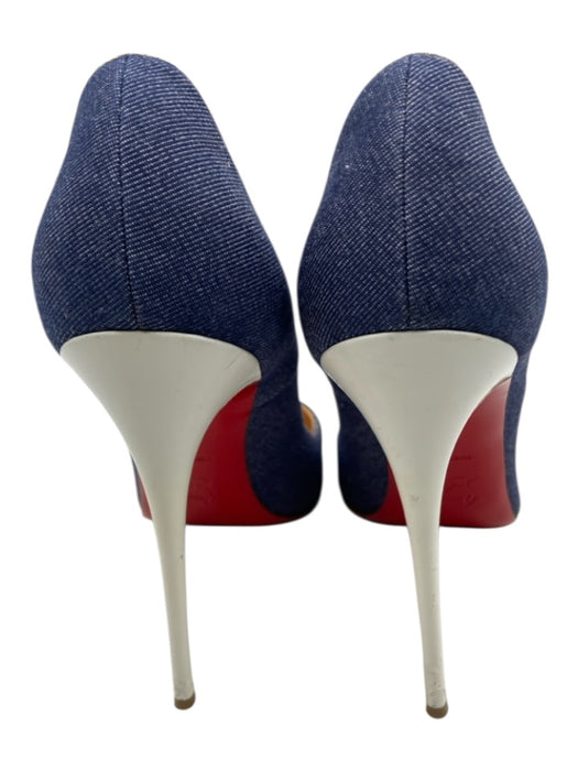 Christian Louboutin Shoe Size 40.5 Blue & White textile upper Denim Pumps Blue & White / 40.5