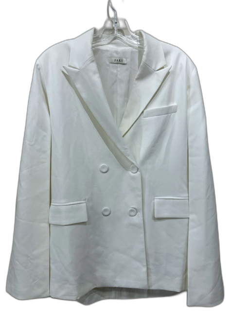 Jaki Size XL White Polyester Blend Double Breast Cape Wide Leg Pant Set White / XL