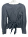 Veronica Beard Size 2 Black Polyester Long Sleeve Wrap Button Cuff Cropped Top Black / 2