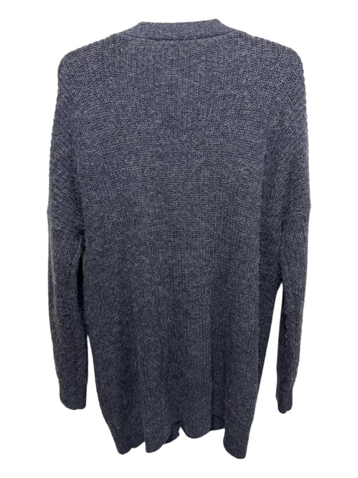 Free People Size S Navy Blue Acrylic Blend Button Front V Neck Cardigan Navy Blue / S