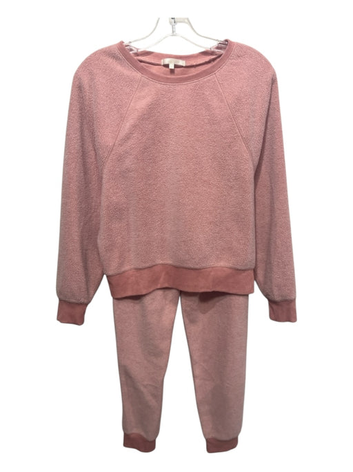 Z Supply Size S Peach Orange Polyester Blend Fleece Drawstring Waist Pant Set Peach Orange / S