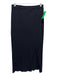 Saks Fifth Ave Size XL Black Viscose Blend Ribbed Knit Side Slit Midi Skirt Black / XL