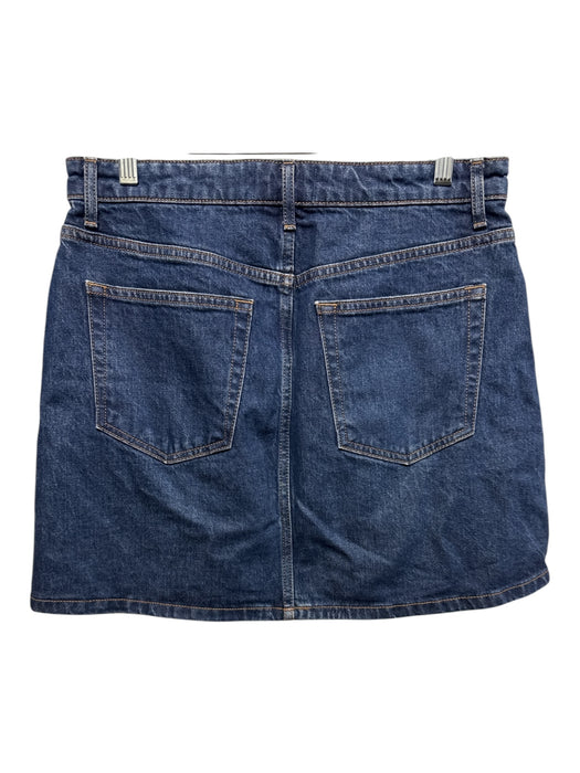 Reformation Jeans Size 30 Medium Wash Cotton Blend Denim Zip & Button Mini Skirt Medium Wash / 30