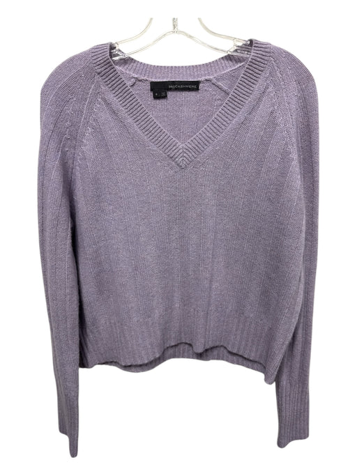 360 Cashmere Size S Lavender Purple Cashmere Wide Ribbed V Neck Sweater Lavender Purple / S