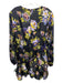 Cinq a Sept Size 12 Black, Green, Multi Polyester Satin Floral Side Tie Dress Black, Green, Multi / 12