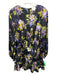 Cinq a Sept Size 12 Black, Green, Multi Polyester Satin Floral Side Tie Dress Black, Green, Multi / 12