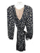 Marie Oliver Size S Black, Brown, Cream Silk Abstract Leopard Sash Dress Black, Brown, Cream / S