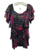 Trina Turk Size S Black, Pink, Green Silk Blend Metallic Thread Floral Dress Black, Pink, Green / S
