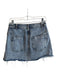 Zara Size XS Light Denim Cotton Blend Side Zip Silver Hardware Raw Hem Skirt Light Denim / XS