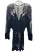 Free People Size XS Black, White, Brown Rayon Long Sleeve Sheer Detail Dress Black, White, Brown / XS