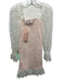 Alice McCall Size 4 White & Beige Nylon Long Lace Sleeve Smocked Bodice Dress White & Beige / 4