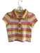 Free People Size S Yellow Orange & pink Cotton Blend Collared 1/2 Button Top Yellow Orange & pink / S