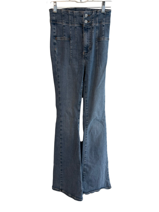 We The Free Size 25 Medium Wash Cotton High Rise Zip Fly No Pockets Flare Jeans Medium Wash / 25