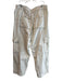 Free People Size S Ivory Cotton Drawstring High Rise Cargo Pockets Jeans Ivory / S