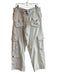 Free People Size S Ivory Cotton Drawstring High Rise Cargo Pockets Jeans Ivory / S