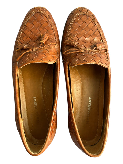 naturalizer Shoe Size 7.5 Brown Leather Upper Woven Almond Toe Loafers Shoes Brown / 7.5