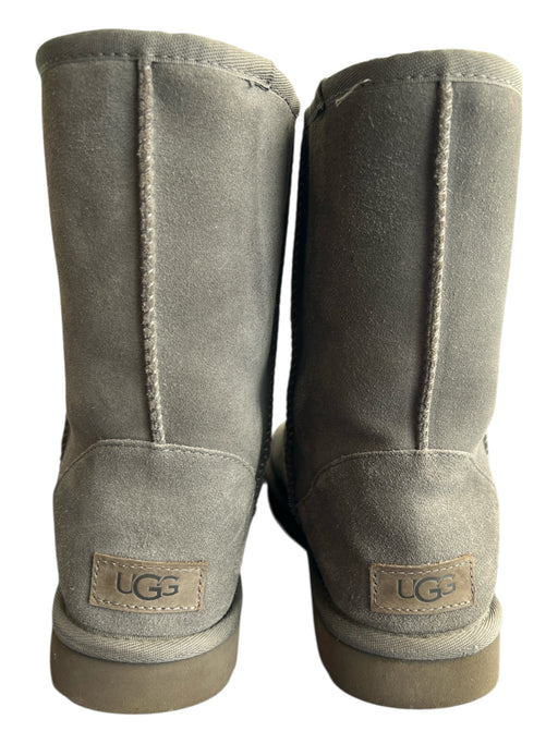 Ugg Shoe Size 8 Gray Leather Suede Sheep Skin Round Toe Rhinestone detail Boots Gray / 8