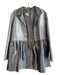Grace Chuang Size M Silver Nylon & Polyester Open Front Collar Flare Jacket Silver / M