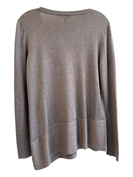 Simply Vera Size S Brown Acrylic Gem Detail Long Sleeve Knit Scoop neck Top Brown / S