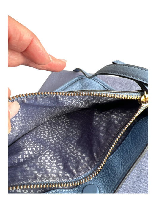 Kate Spade Powder Blue Leather Pebbled Shoulder & Crossbody Straps Top Zip Bag Powder Blue / Medium