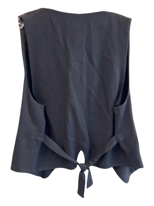 Lillie Rubin Size Est S Black & Gold Rayon Blend V Neck Open Front Vest Top Black & Gold / Est S