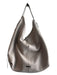 Rebecca Minkoff Light Gray Leather Pebbled Top Snap Side Zippers Bag Light Gray / Large