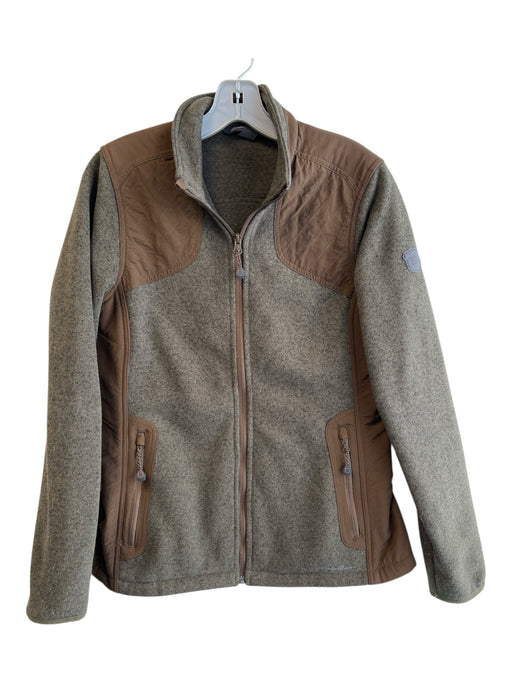 Eddie Bauer Size Medium Green & Bronze Polyester woven overlay Front Zip Jacket Green & Bronze / Medium