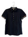 Burberry Brit Size M Black Cotton Quarter Button Short Sleeve Collar Top Black / M