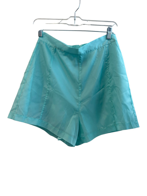 Emily McCarthy Size Small Aqua Polyester Back Zip Flat Front Tailored Shorts Aqua / Small