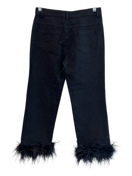 Fate Size Small Black Cotton Blend 4 Pocket Zip Fly Feather Hem mid rise Jeans Black / Small