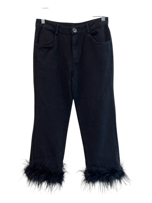 Fate Size Small Black Cotton Blend 4 Pocket Zip Fly Feather Hem mid rise Jeans Black / Small